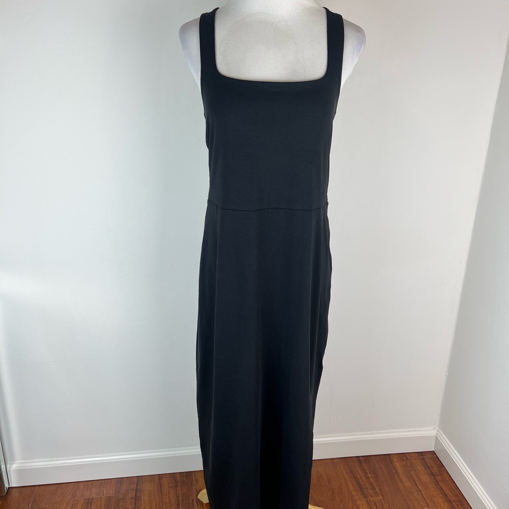 Beyond Yoga Featherweight Getaway Midi Dress Sporty Fitted Black Size M B3 - Picture 2 of 6